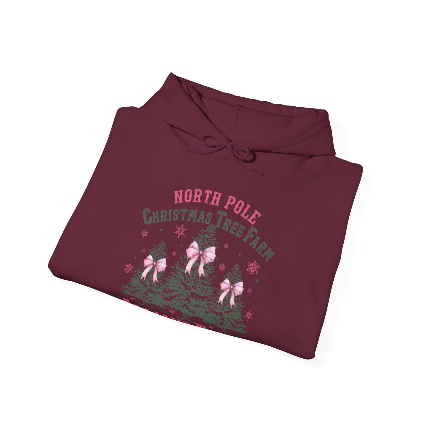 Christmas Tree Farm Hoodie - "North Pole Christmas Tree Farm Always Fresh" Cozy Holiday Pullover
