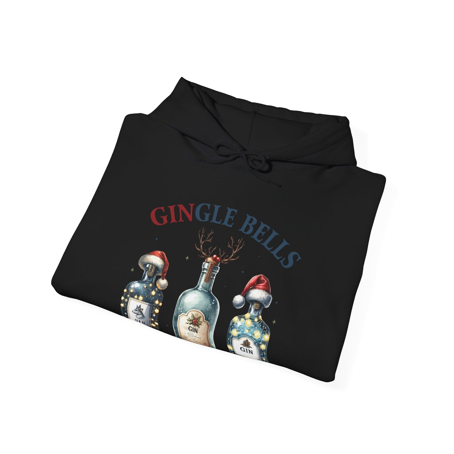 Hoodie — "Gingle Bells" Festive Bottle Christmas Hooded Sweatshirt