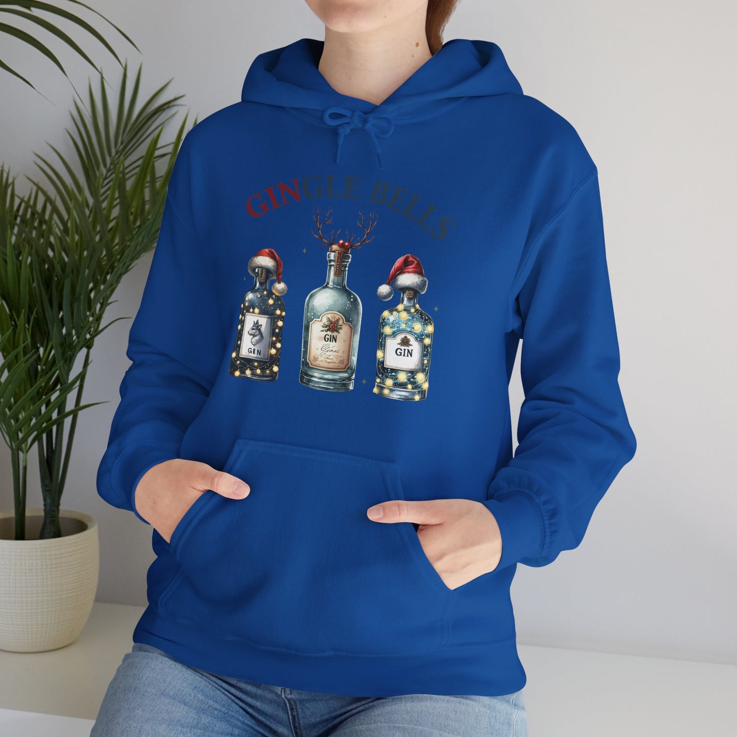 Hoodie — "Gingle Bells" Festive Bottle Christmas Hooded Sweatshirt