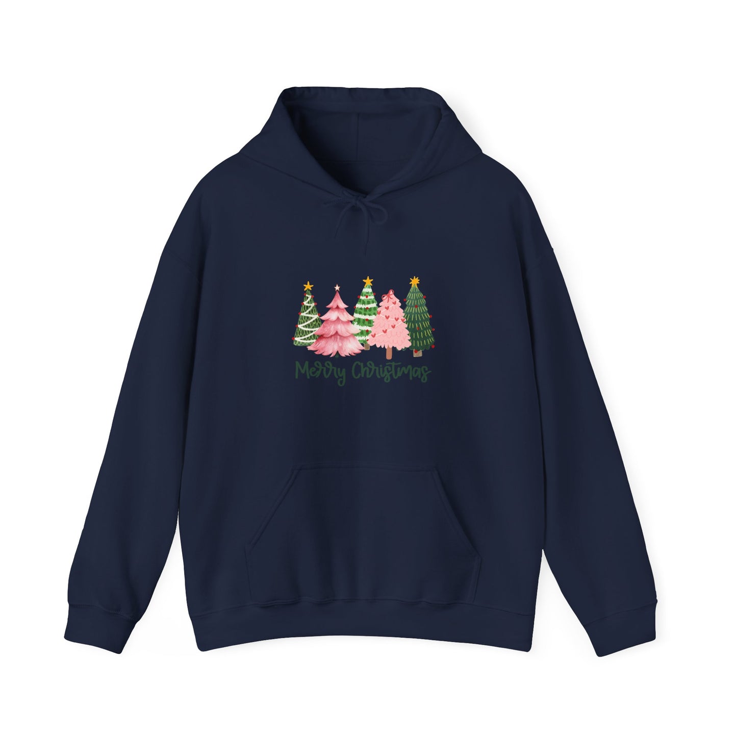 Christmas Tree Cluster Hoodie – "Merry Christmas" Festive Holiday Sweatshirt