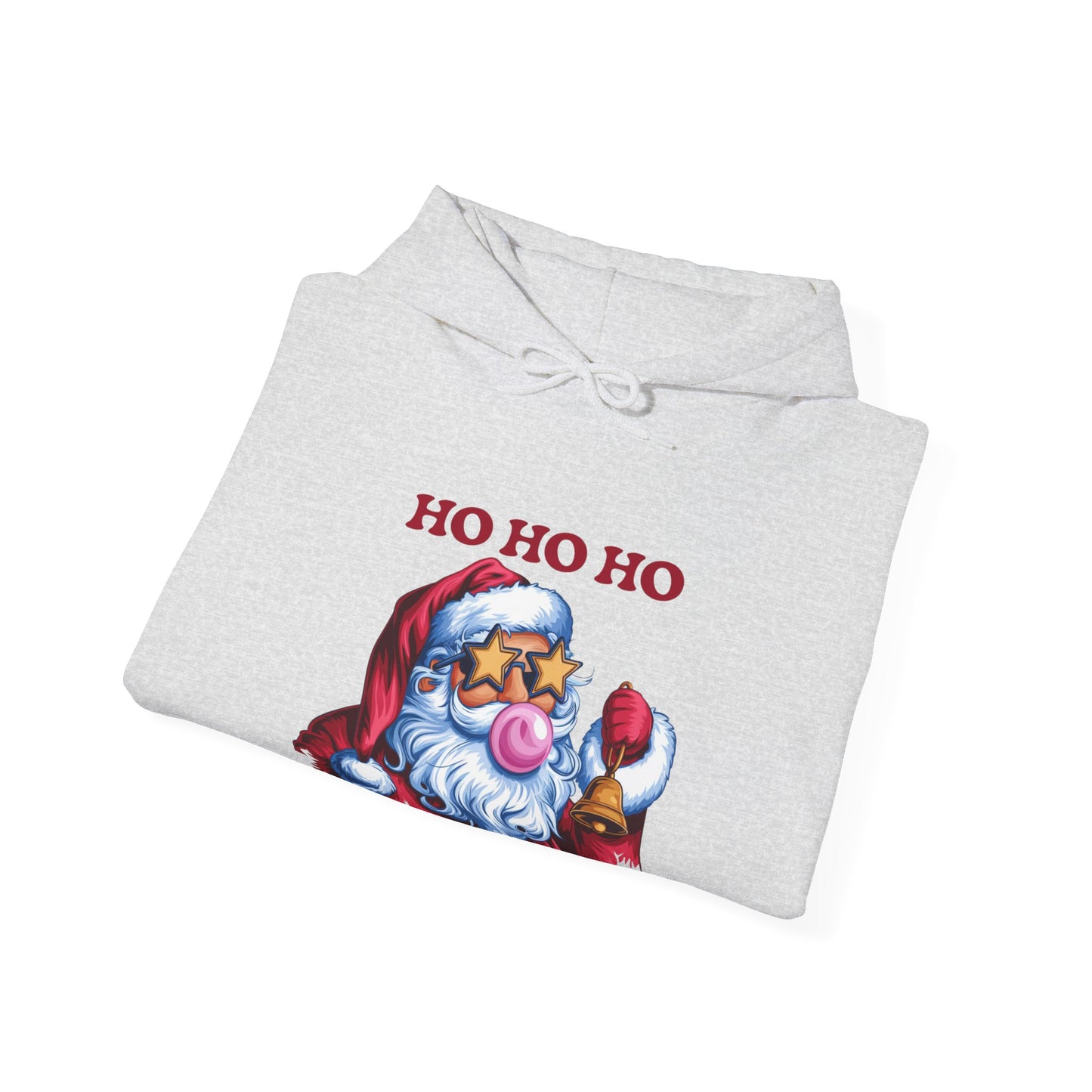 Santa 'Ho Ho Ho' Graphic Hoodie — Festive Retro Santa Pullover for Christmas