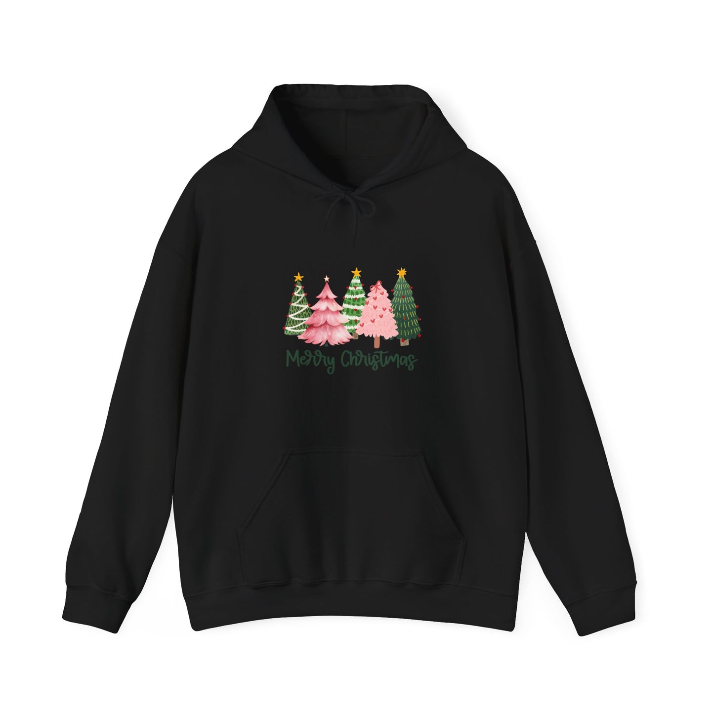 Christmas Tree Cluster Hoodie – "Merry Christmas" Festive Holiday Sweatshirt