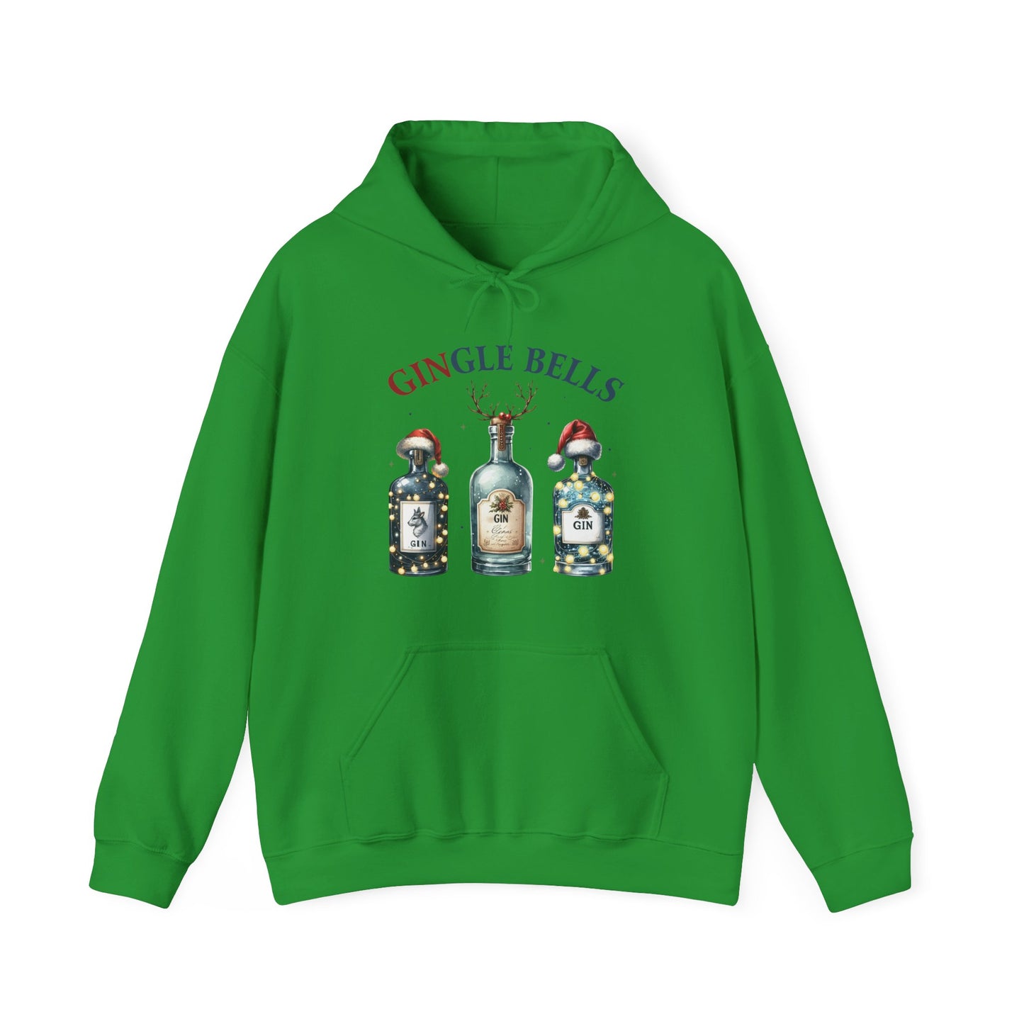 Hoodie — "Gingle Bells" Festive Bottle Christmas Hooded Sweatshirt