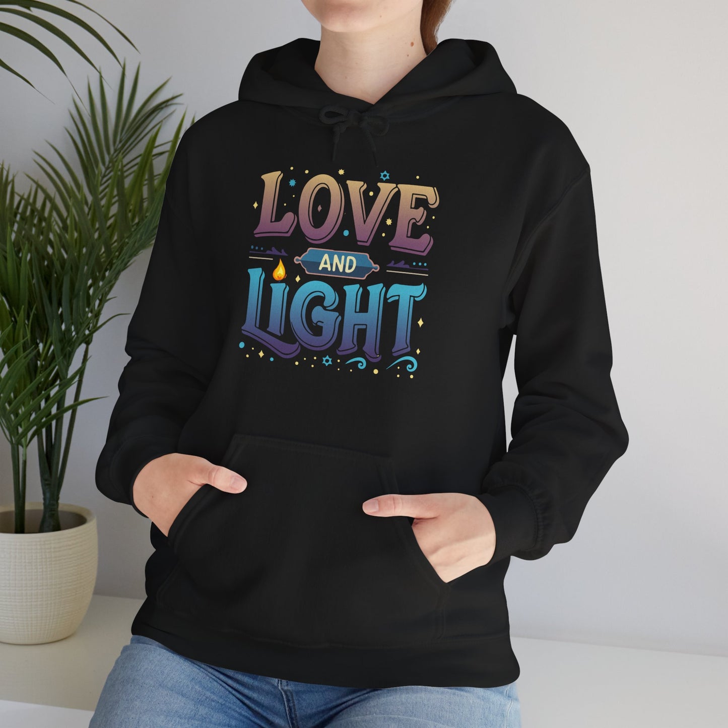 Love and Light Hoodie – Positive Message Pullover for Spiritual & Mindful Living