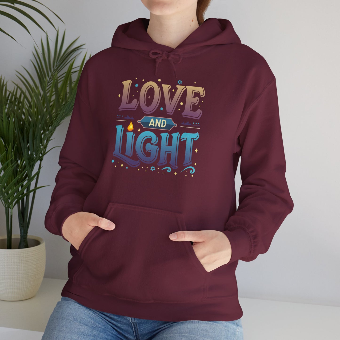 Love and Light Hoodie – Positive Message Pullover for Spiritual & Mindful Living