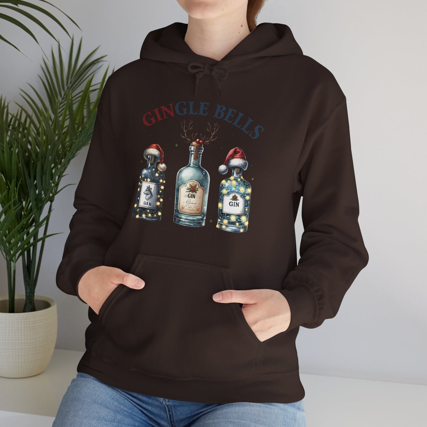 Hoodie — "Gingle Bells" Festive Bottle Christmas Hooded Sweatshirt