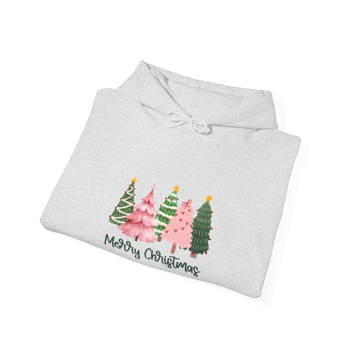 Christmas Tree Cluster Hoodie – "Merry Christmas" Festive Holiday Sweatshirt