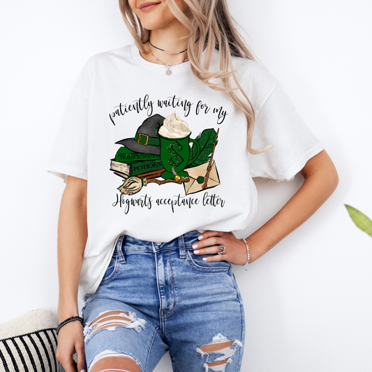 "PATIENTLY WAITING FOR MY HOGWARTS LETTER SLYTHERIN EDITION"