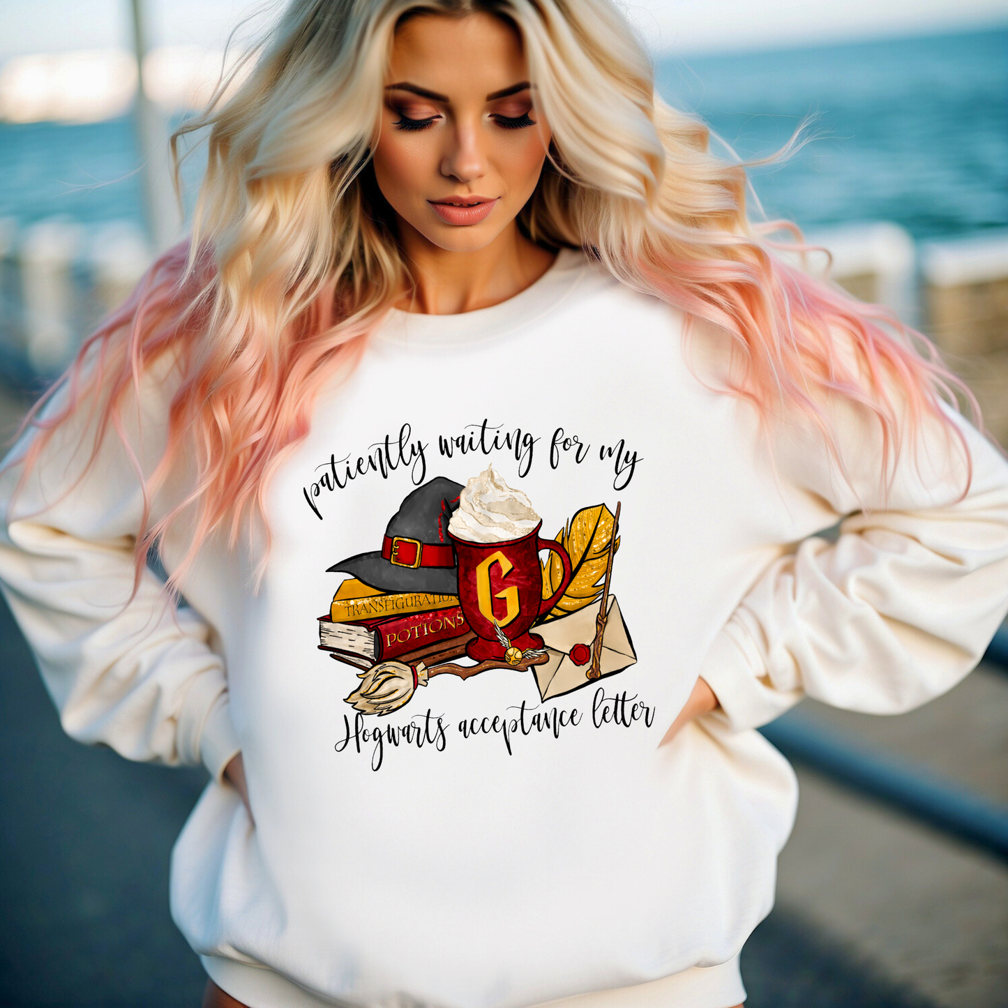 "PATIENTLY WAITING FOR MY HOGWARTS LETTER GRYFFINDOR EDITION"