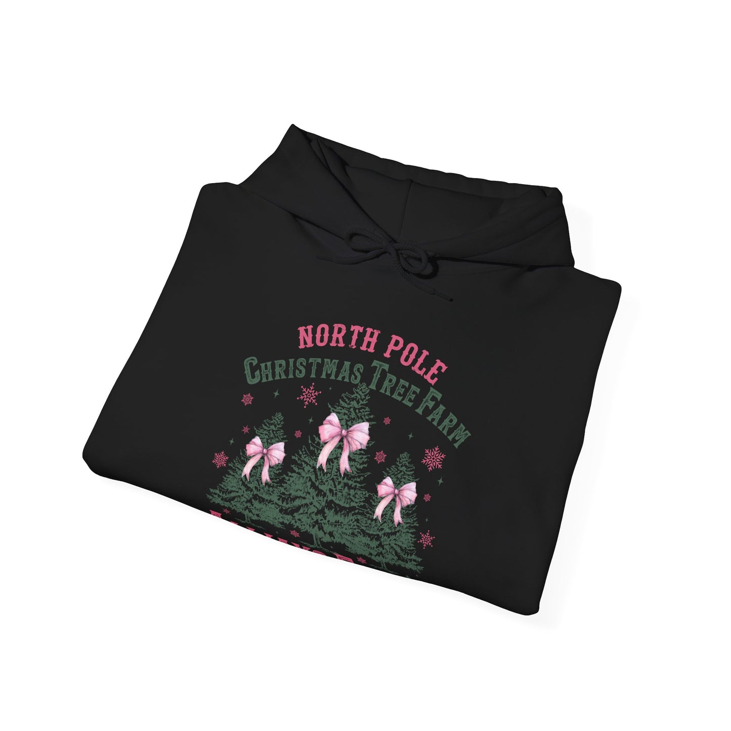 Christmas Tree Farm Hoodie - "North Pole Christmas Tree Farm Always Fresh" Cozy Holiday Pullover