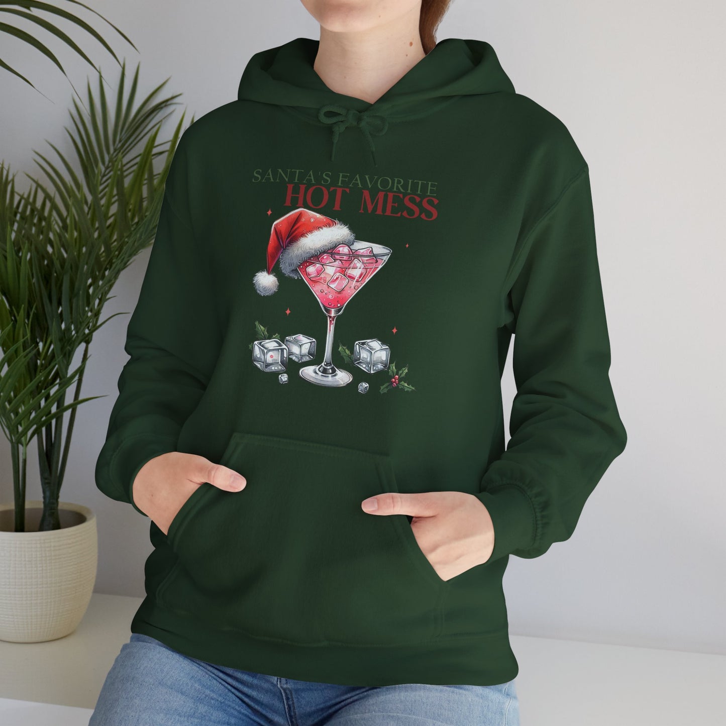 Christmas 'Hot Mess' Cocktail Hoodie — Funny Holiday Party Sweatshirt