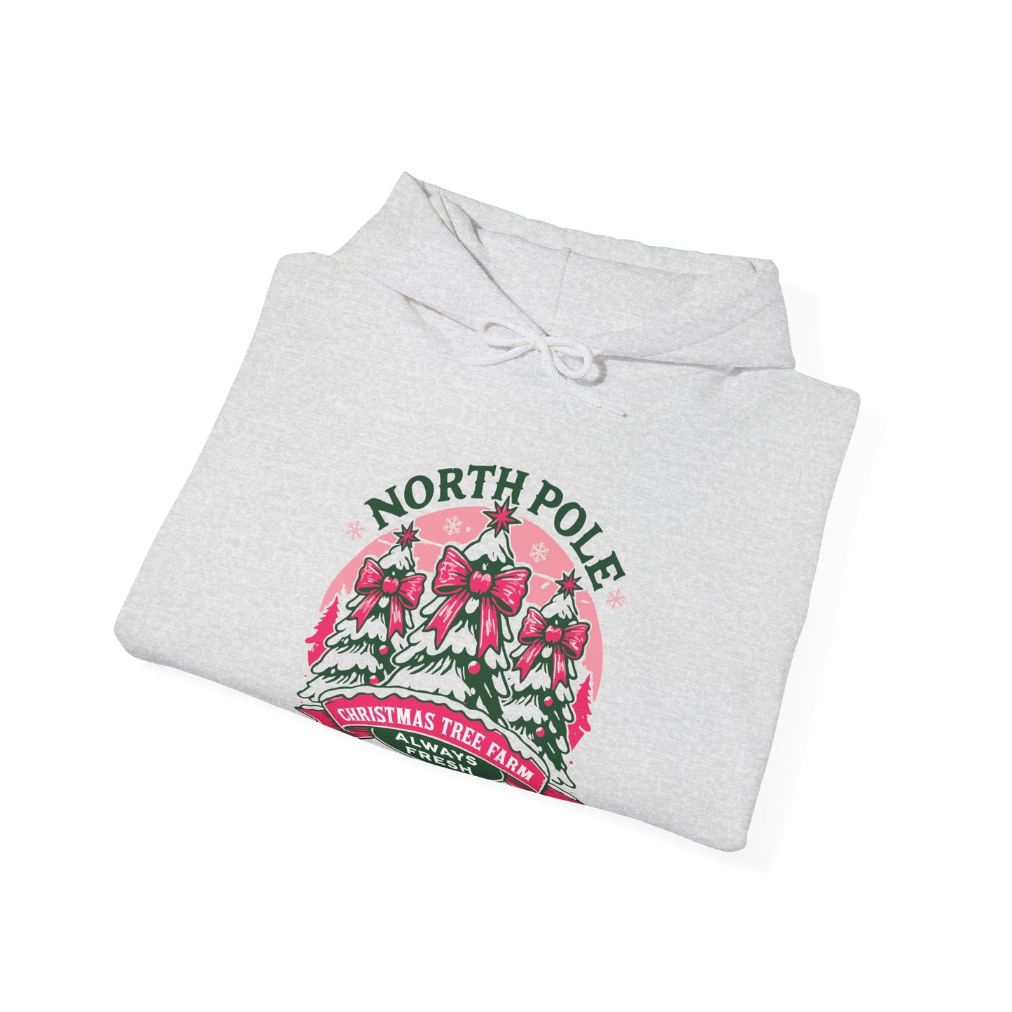 North Pole Christmas Tree Farm Hoodie - Vintage Holiday Winter Sweatshirt