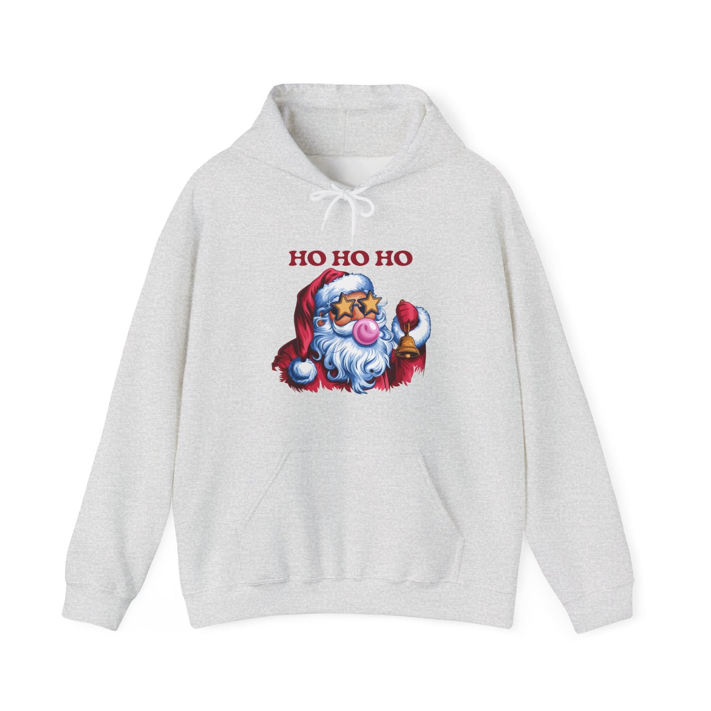 Santa 'Ho Ho Ho' Graphic Hoodie — Festive Retro Santa Pullover for Christmas