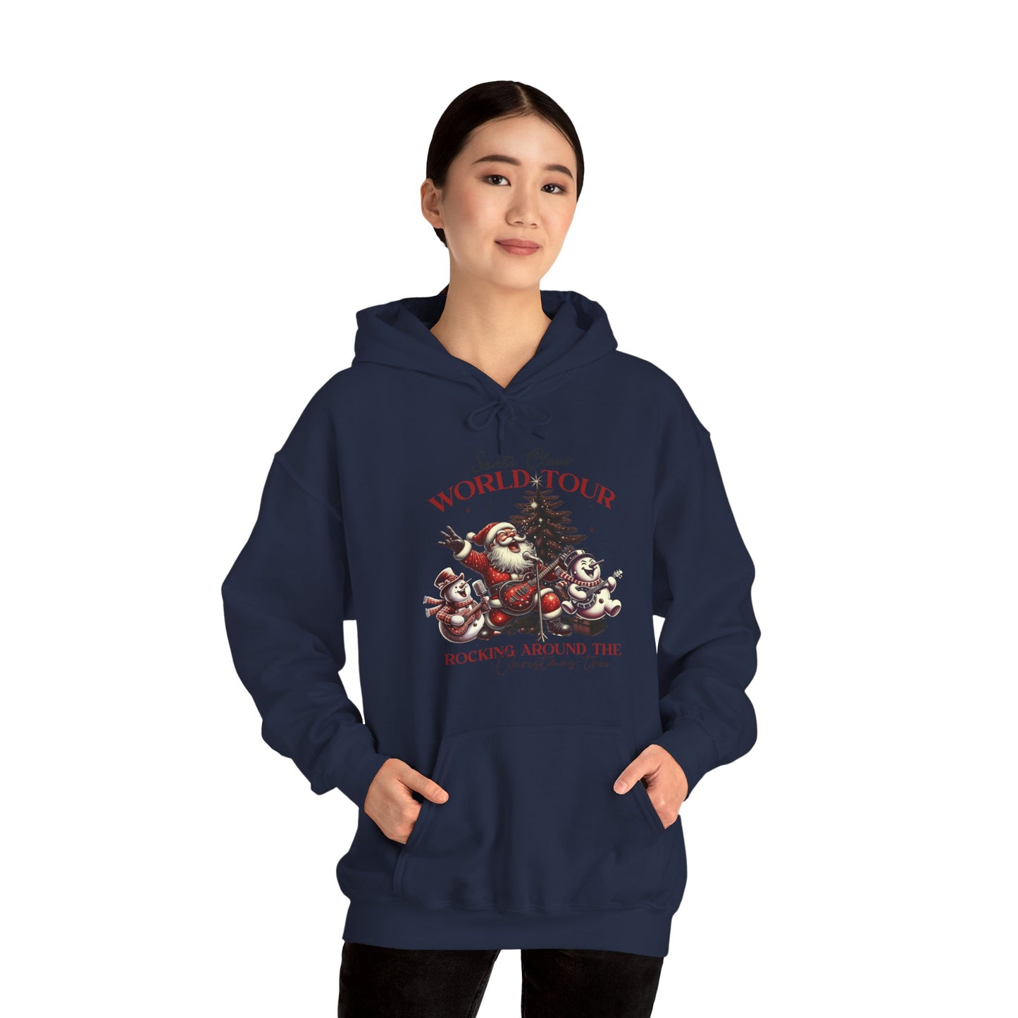 Santa Claus World Tour Hoodie — 'Rocking Around the' Christmas Sweatshirt