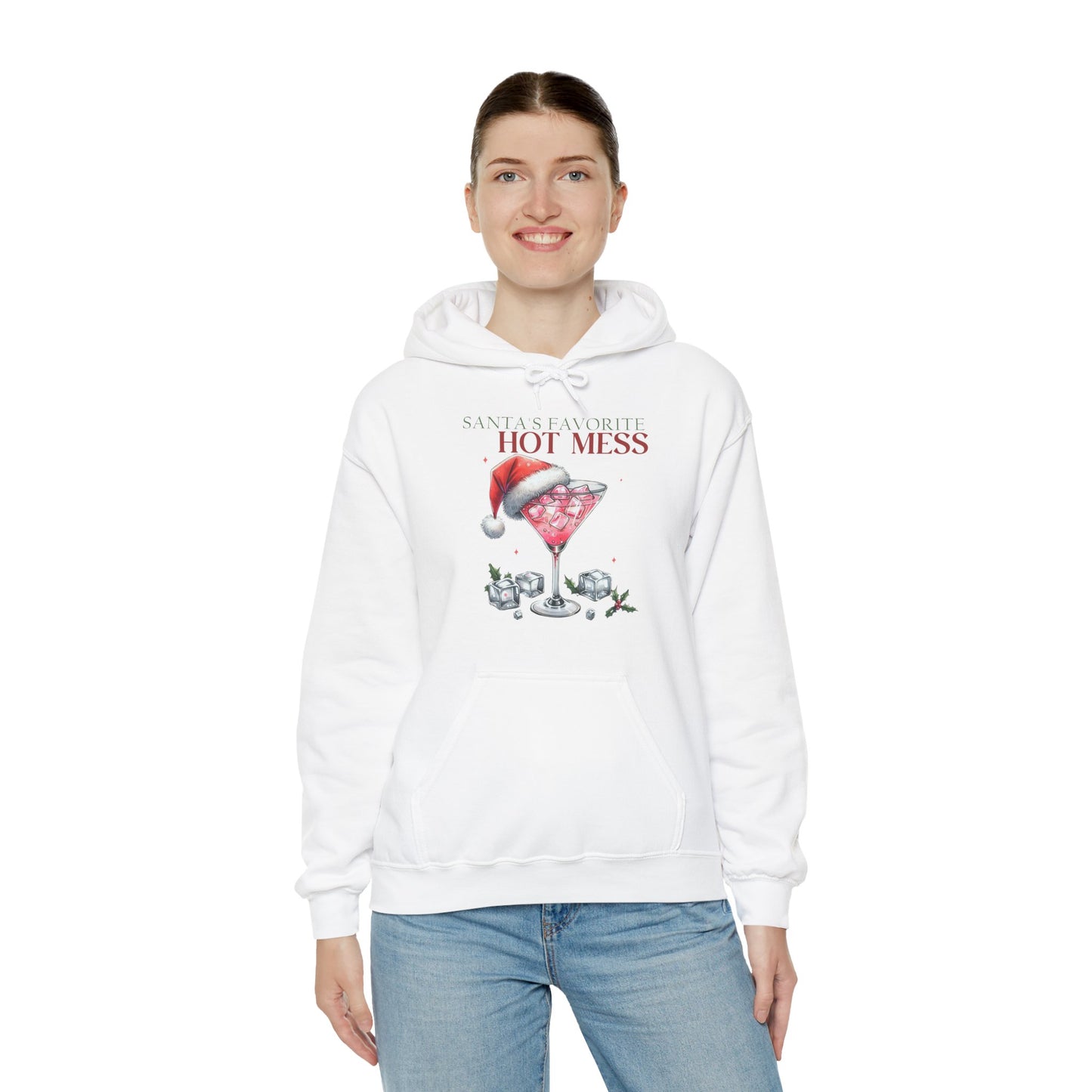 Christmas 'Hot Mess' Cocktail Hoodie — Funny Holiday Party Sweatshirt