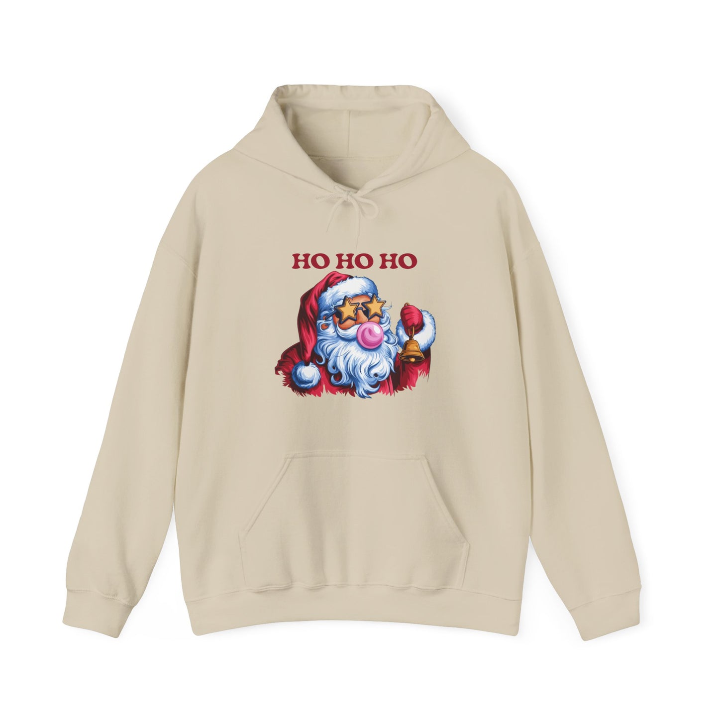 Santa 'Ho Ho Ho' Graphic Hoodie — Festive Retro Santa Pullover for Christmas