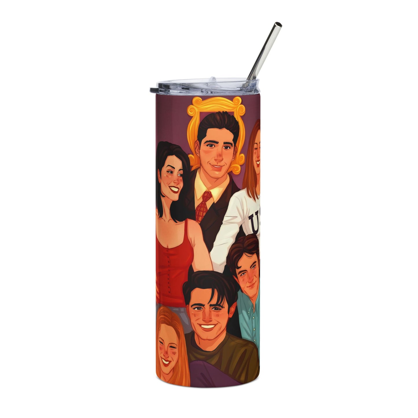 20oz Stainless Steel Tumbler — Illustrated Friends Group Portrait Travel Cup