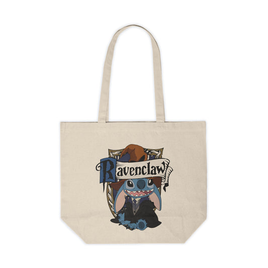 Ravenclaw Canvas Tote Bag – Cute Wizard Stitch Character School Crest Eco Shopper