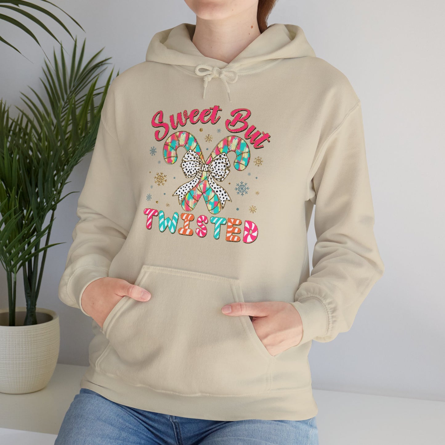 Sweet But Twisted Hoodie – Candy Cane Butterfly Christmas Sweatshirt