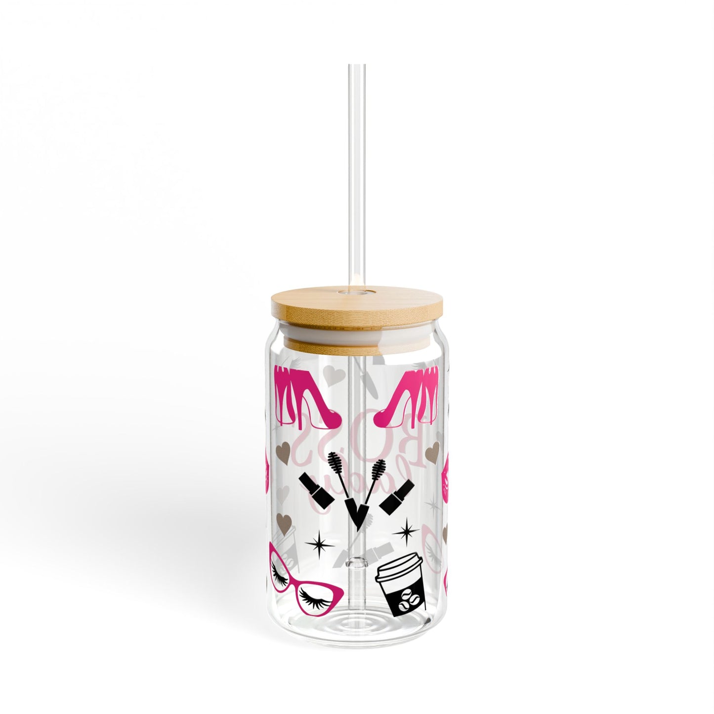 Boss Lady Sipper Glass — 16oz Makeup & Glam Travel Tumbler
