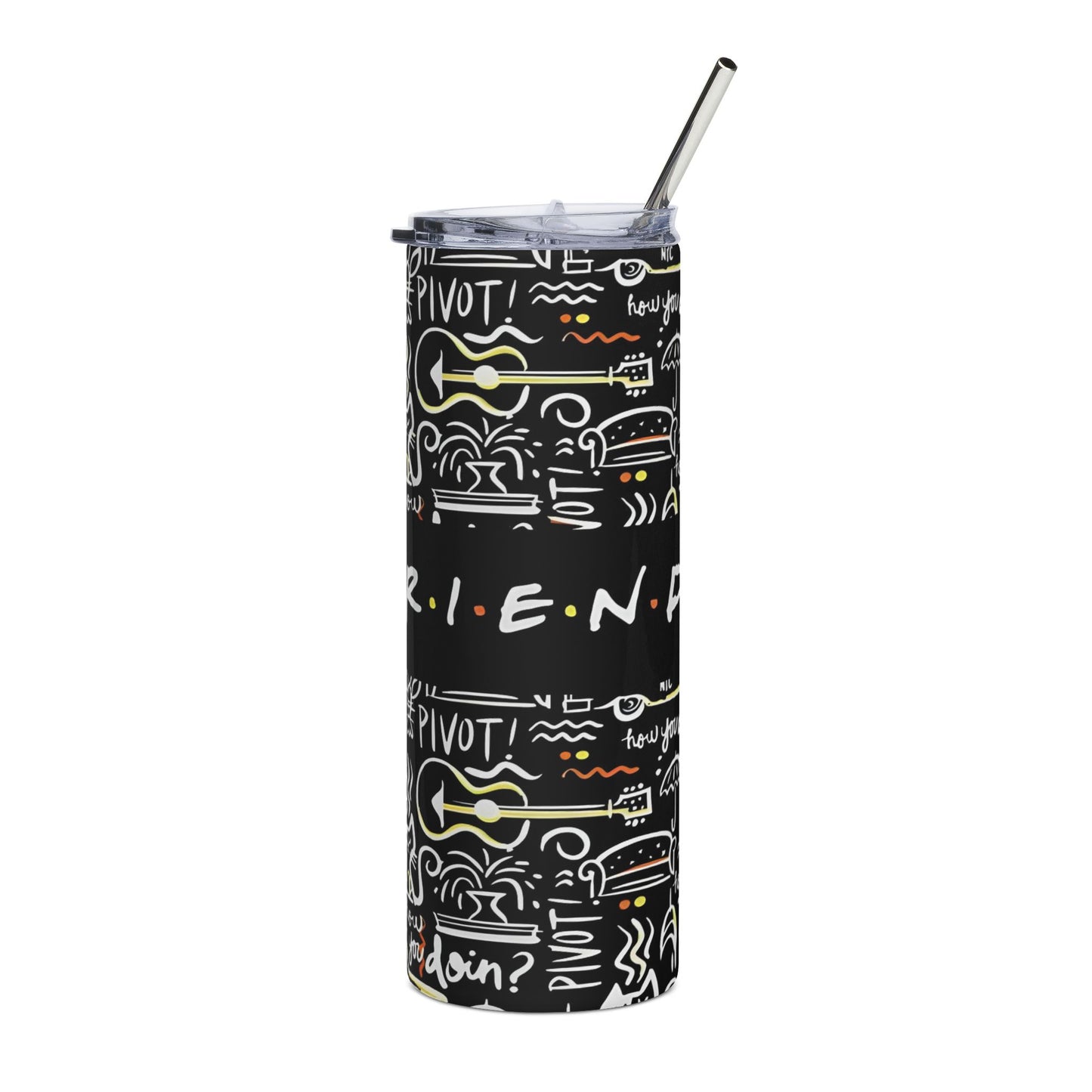 Friends TV Show Stainless Steel 20oz Tumbler — 'F.R.I.E.N.D.S' Doodle Design
