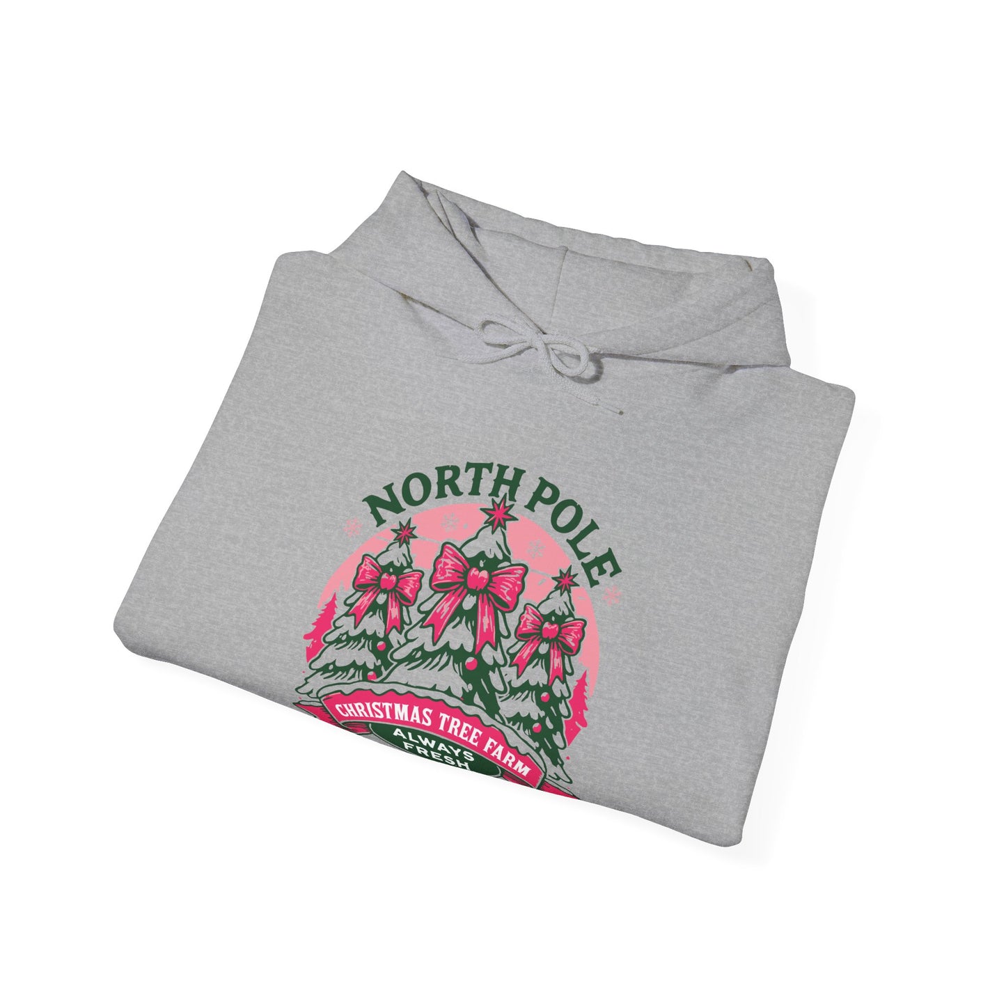 North Pole Christmas Tree Farm Hoodie - Vintage Holiday Winter Sweatshirt