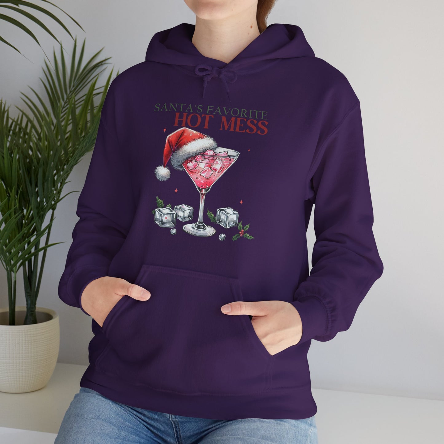 Christmas 'Hot Mess' Cocktail Hoodie — Funny Holiday Party Sweatshirt