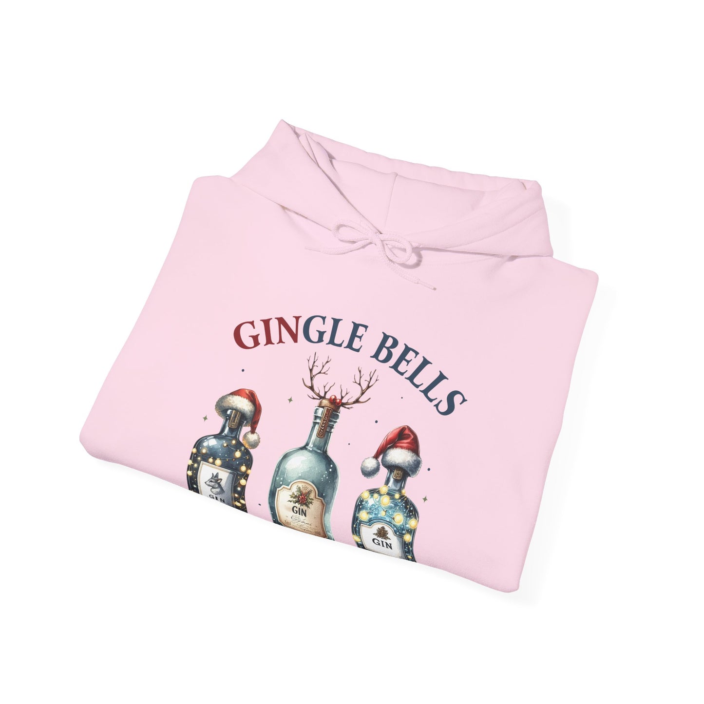 Hoodie — "Gingle Bells" Festive Bottle Christmas Hooded Sweatshirt