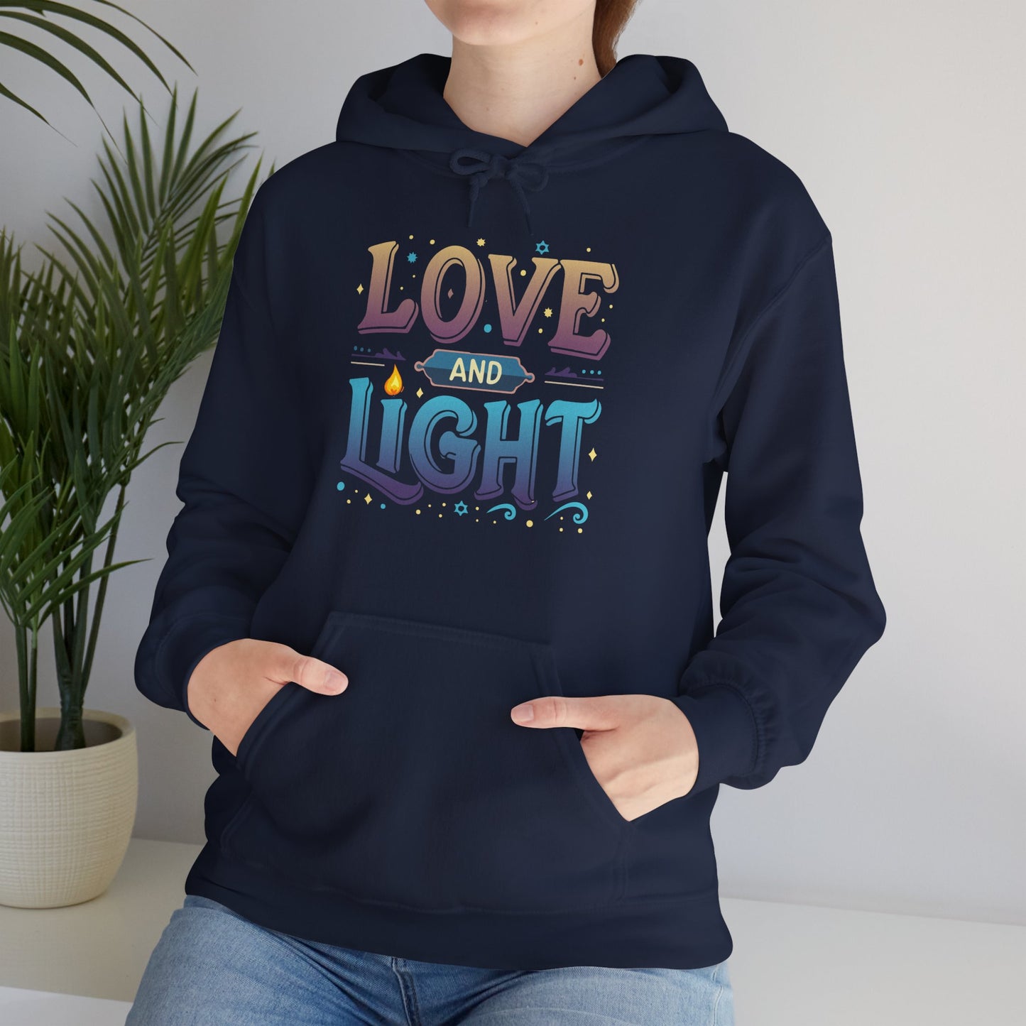Love and Light Hoodie – Positive Message Pullover for Spiritual & Mindful Living