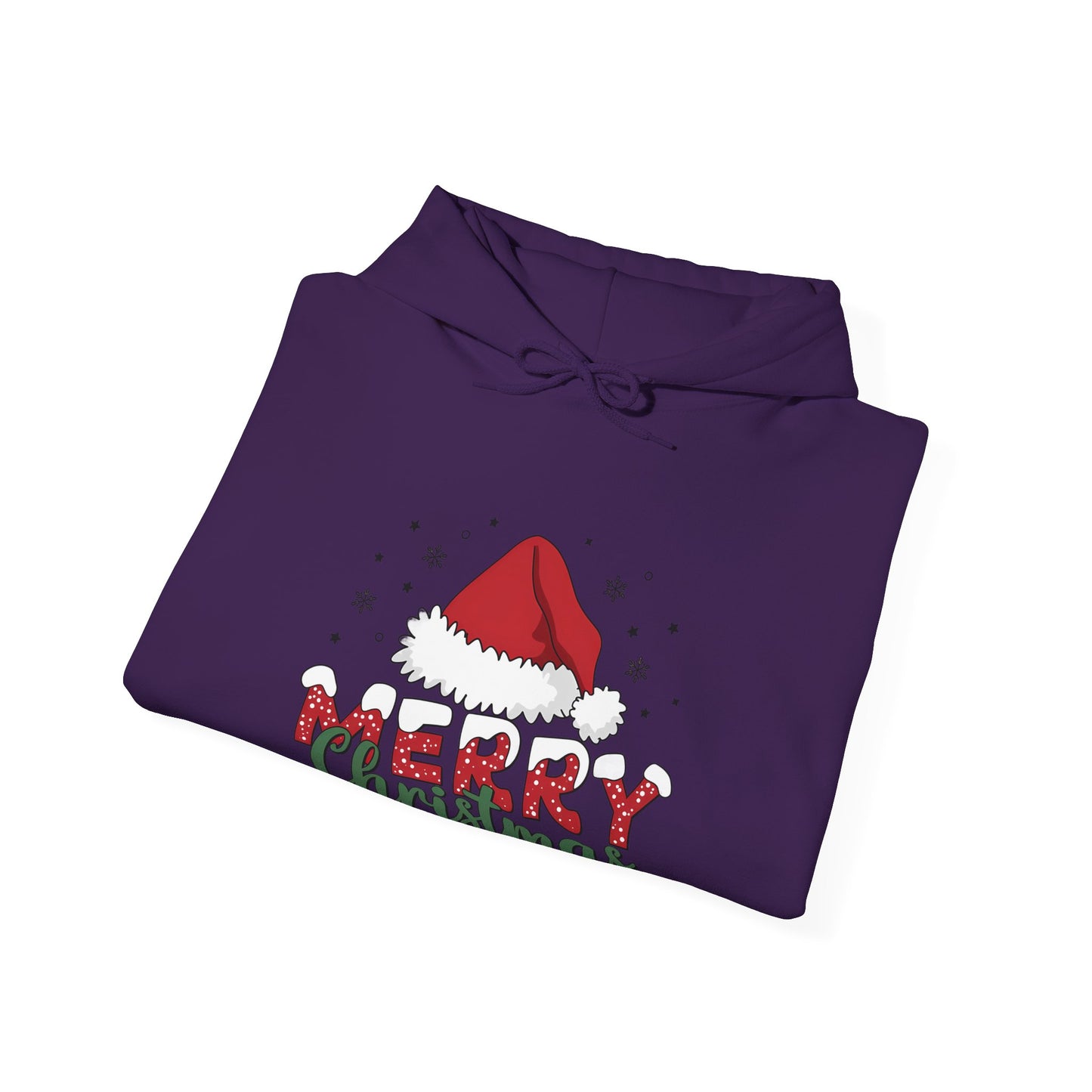 Christmas Hoodie - 'Merry Christmas' Santa Hat Holiday Sweatshirt
