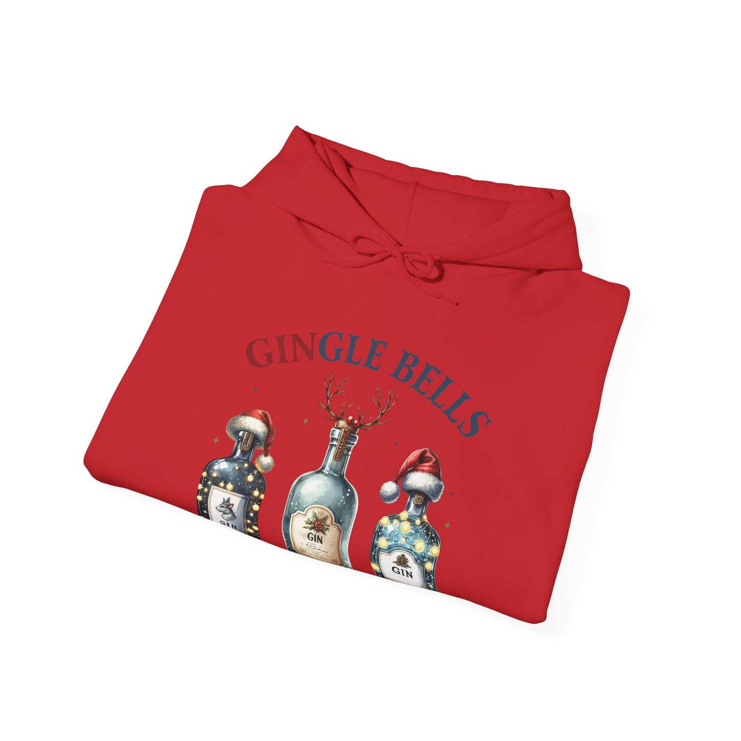 Hoodie — "Gingle Bells" Festive Bottle Christmas Hooded Sweatshirt