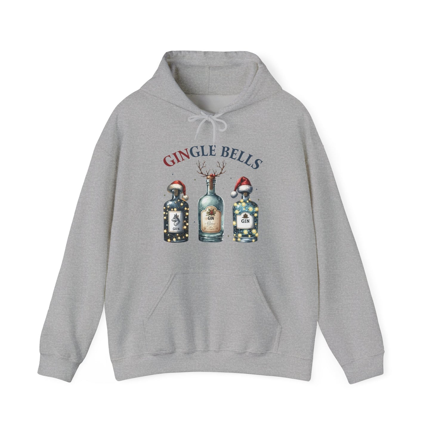 Hoodie — "Gingle Bells" Festive Bottle Christmas Hooded Sweatshirt