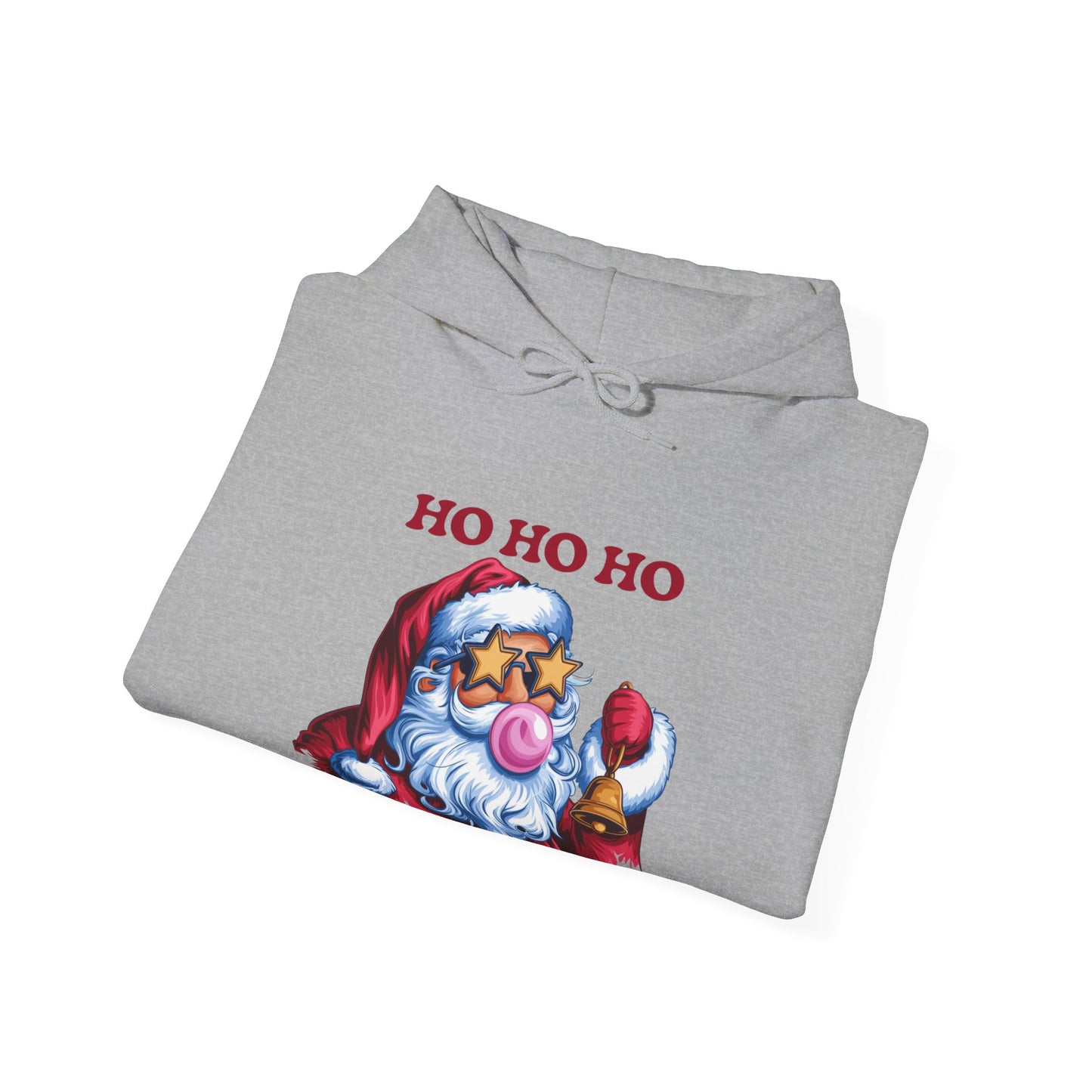 Santa 'Ho Ho Ho' Graphic Hoodie — Festive Retro Santa Pullover for Christmas