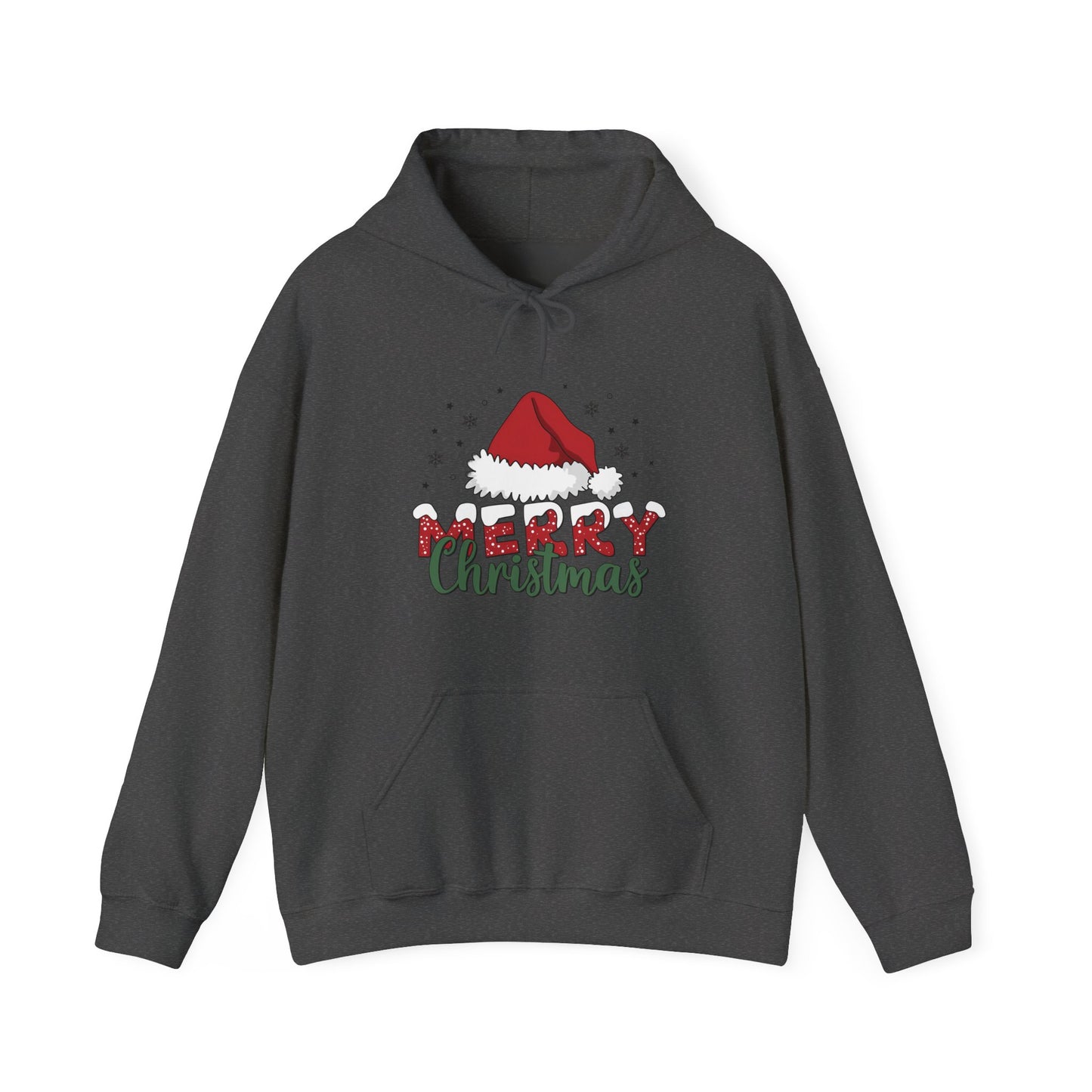 Christmas Hoodie - 'Merry Christmas' Santa Hat Holiday Sweatshirt