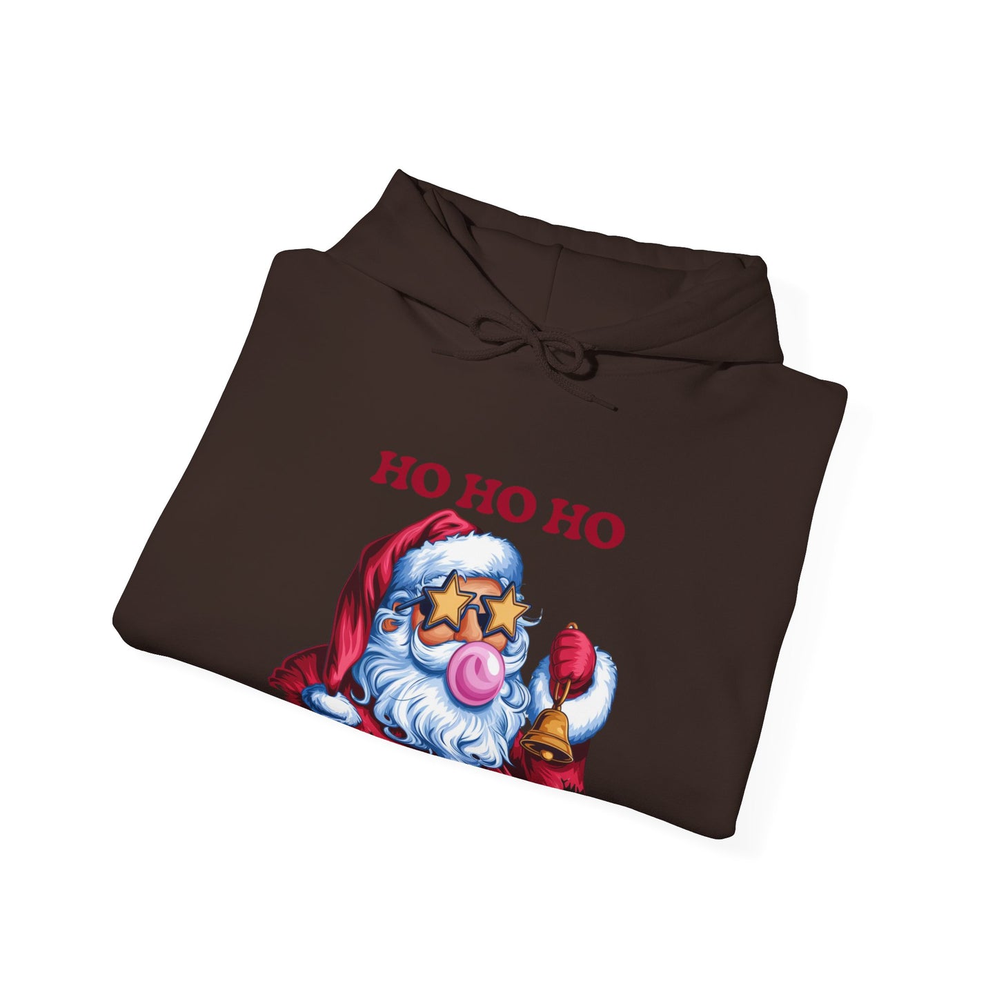 Santa 'Ho Ho Ho' Graphic Hoodie — Festive Retro Santa Pullover for Christmas