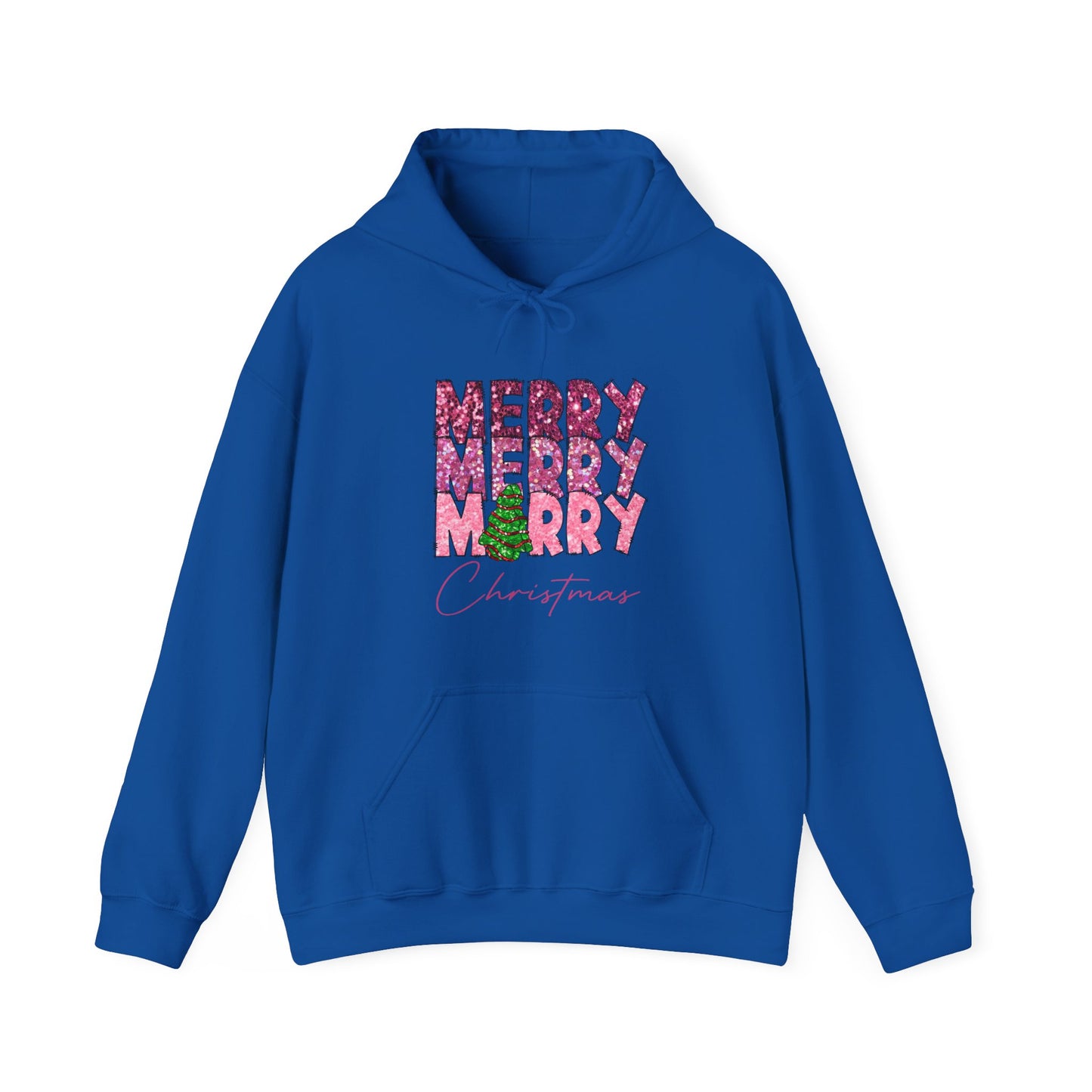 Merry Merry Merry Christmas Hoodie — Festive Floral Holiday Sweatshirt