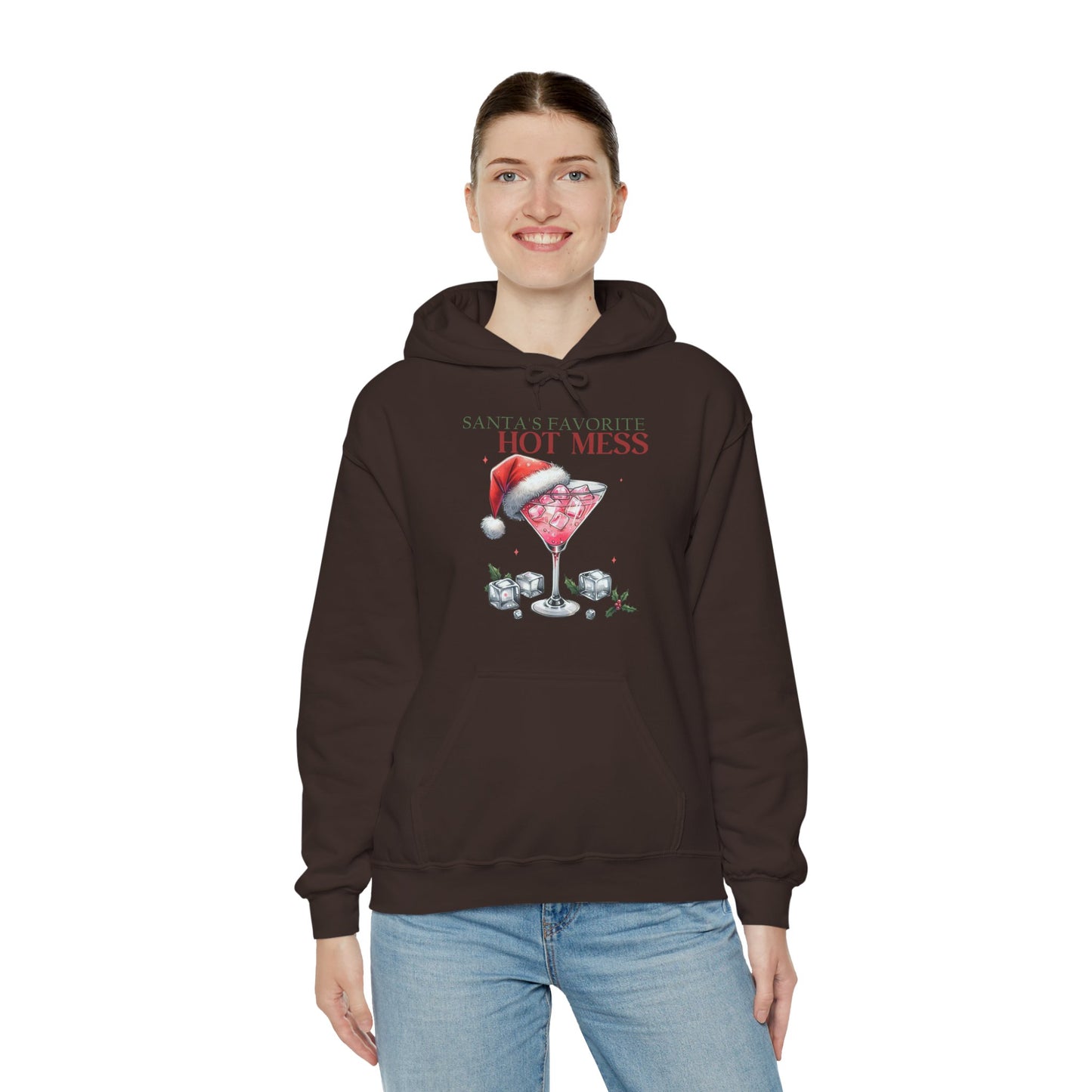 Christmas 'Hot Mess' Cocktail Hoodie — Funny Holiday Party Sweatshirt