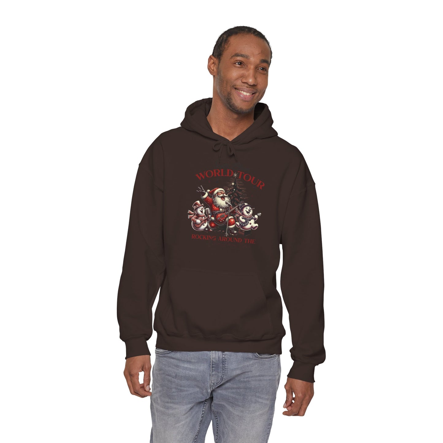 Santa Claus World Tour Hoodie — 'Rocking Around the' Christmas Sweatshirt