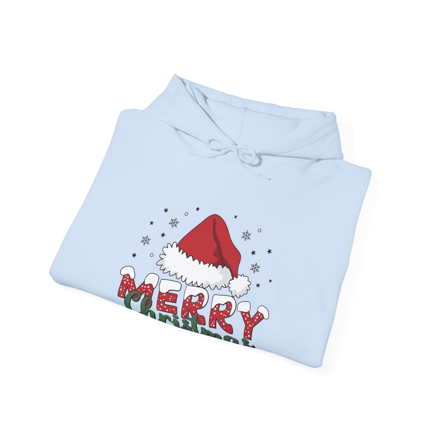 Christmas Hoodie - 'Merry Christmas' Santa Hat Holiday Sweatshirt