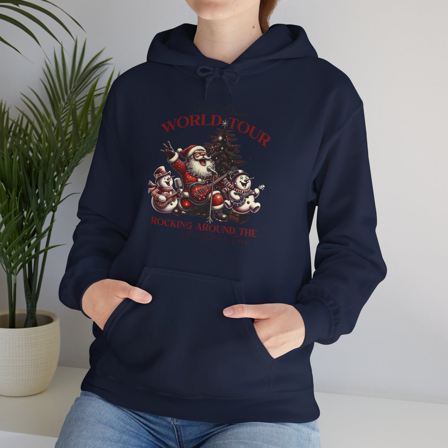 Santa Claus World Tour Hoodie — 'Rocking Around the' Christmas Sweatshirt