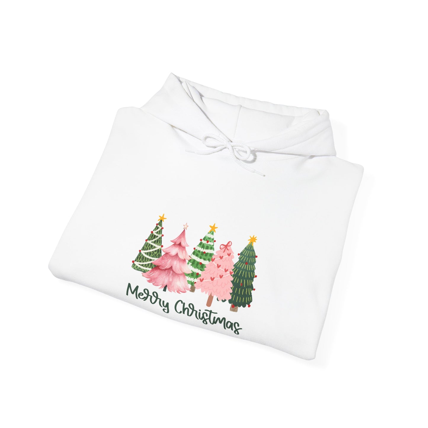 Christmas Tree Cluster Hoodie – "Merry Christmas" Festive Holiday Sweatshirt