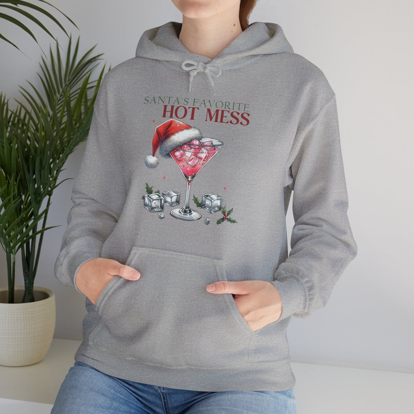 Christmas 'Hot Mess' Cocktail Hoodie — Funny Holiday Party Sweatshirt