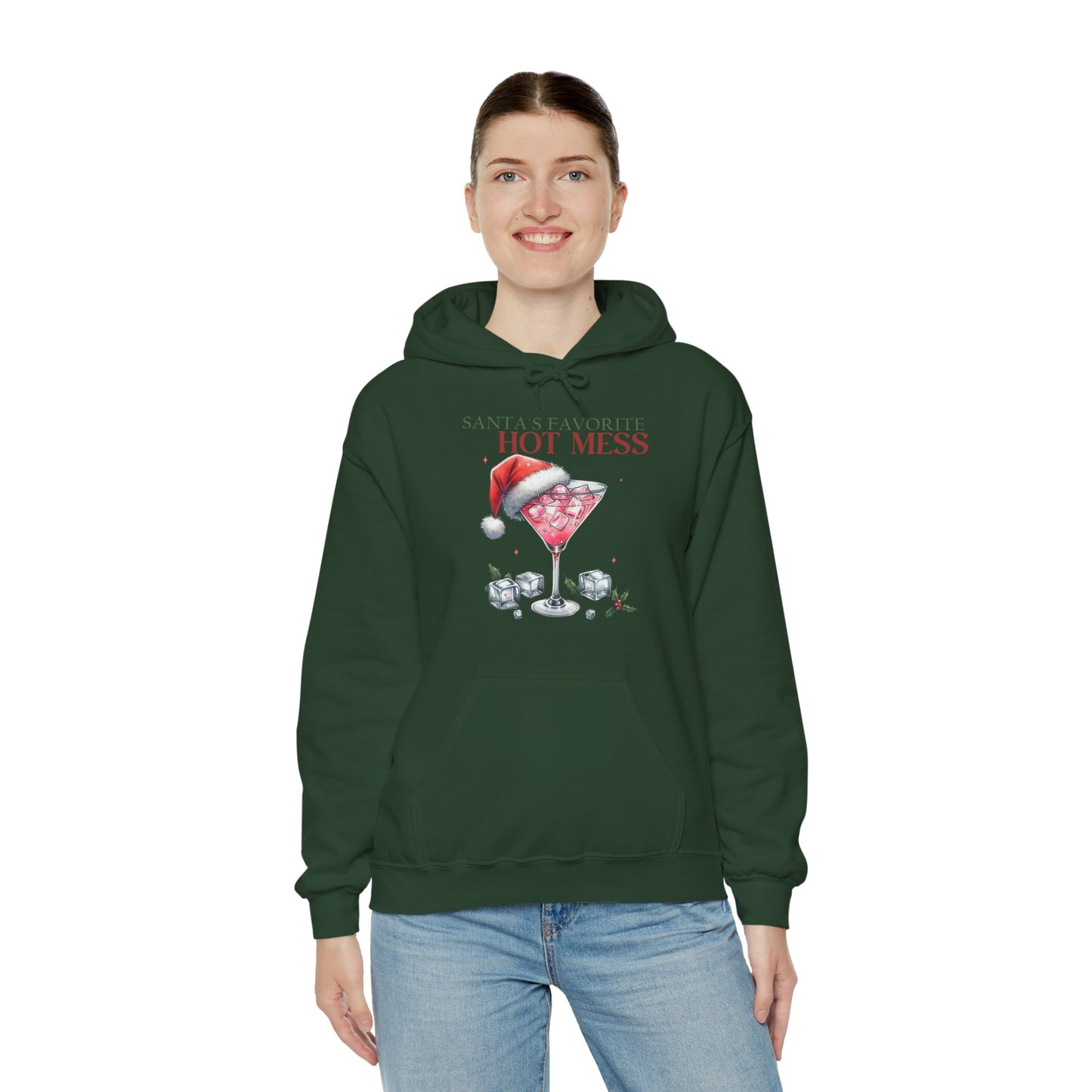 Christmas 'Hot Mess' Cocktail Hoodie — Funny Holiday Party Sweatshirt