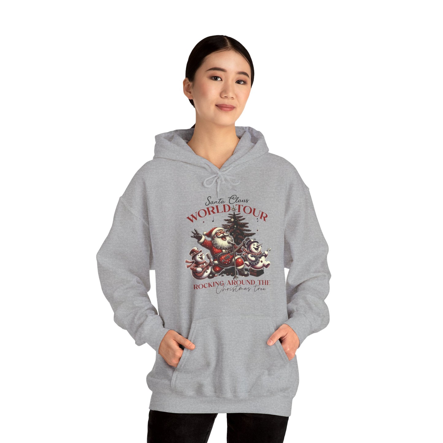 Santa Claus World Tour Hoodie — 'Rocking Around the' Christmas Sweatshirt