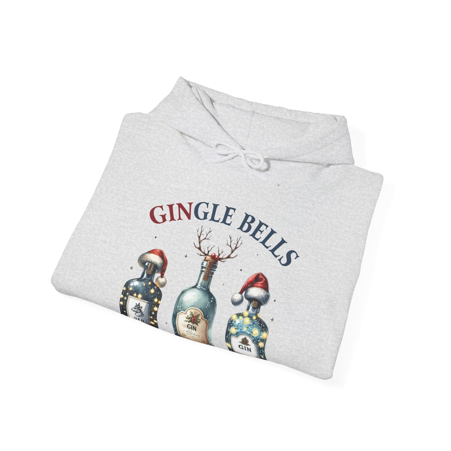 Hoodie — "Gingle Bells" Festive Bottle Christmas Hooded Sweatshirt