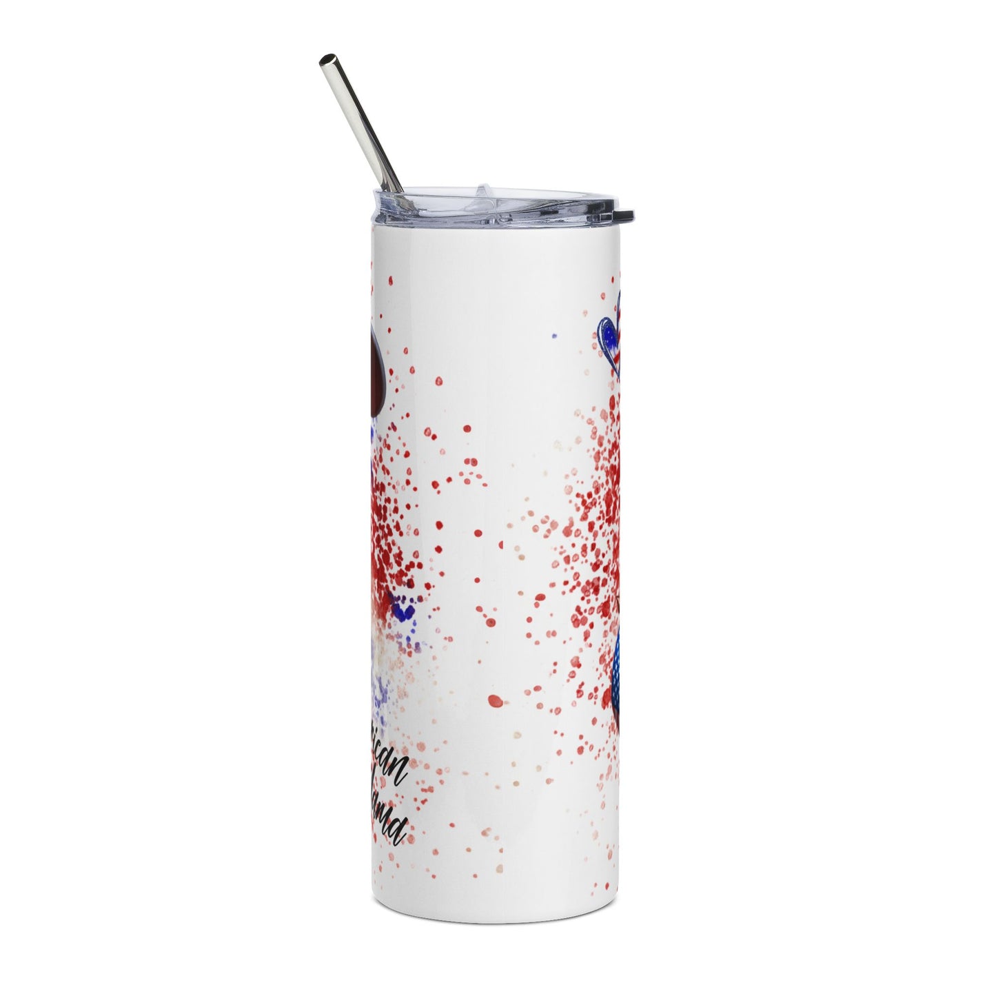 20oz Patriotic Girl Stainless Steel Tumbler — American Flag Cute Character
