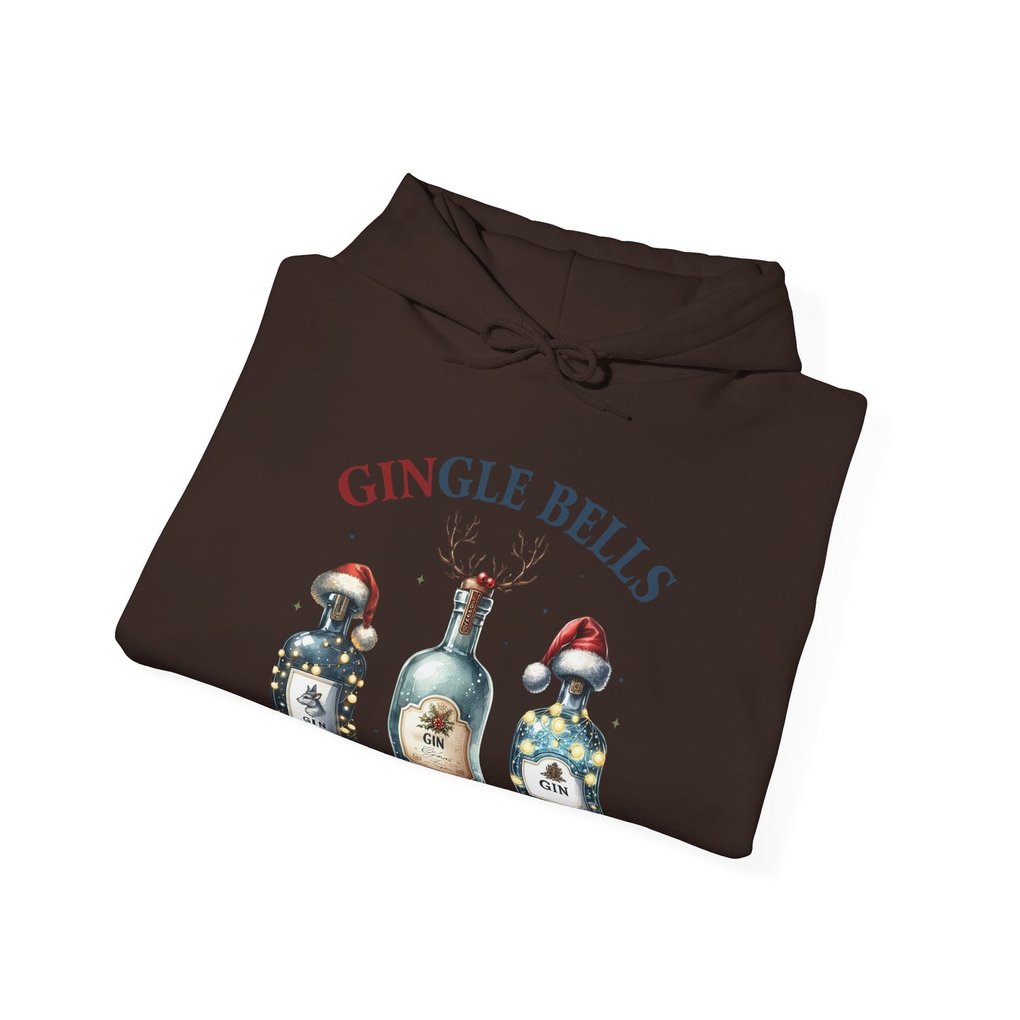 Hoodie — "Gingle Bells" Festive Bottle Christmas Hooded Sweatshirt