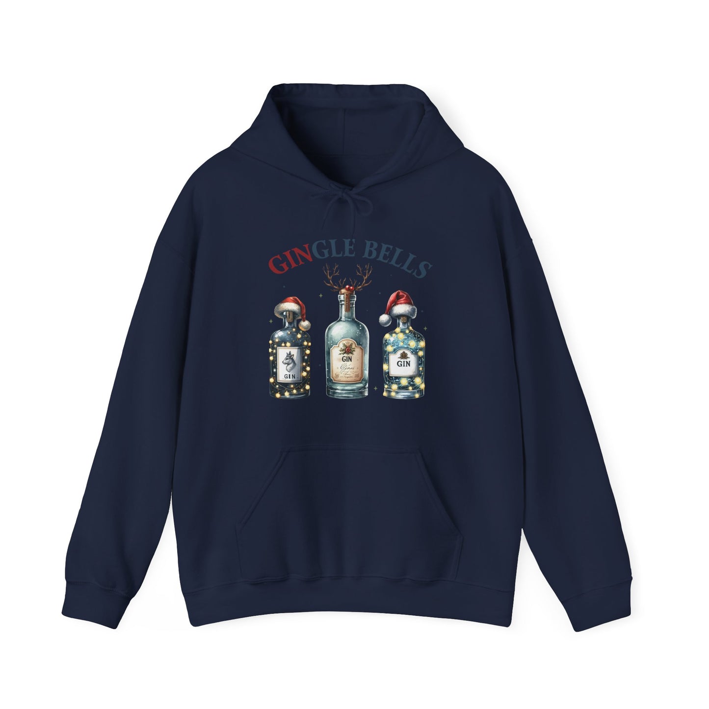 Hoodie — "Gingle Bells" Festive Bottle Christmas Hooded Sweatshirt