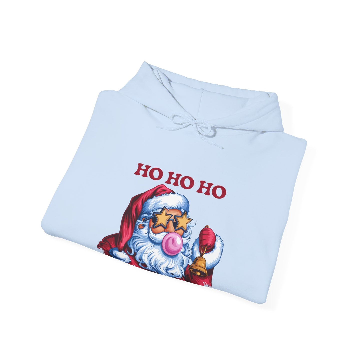 Santa 'Ho Ho Ho' Graphic Hoodie — Festive Retro Santa Pullover for Christmas