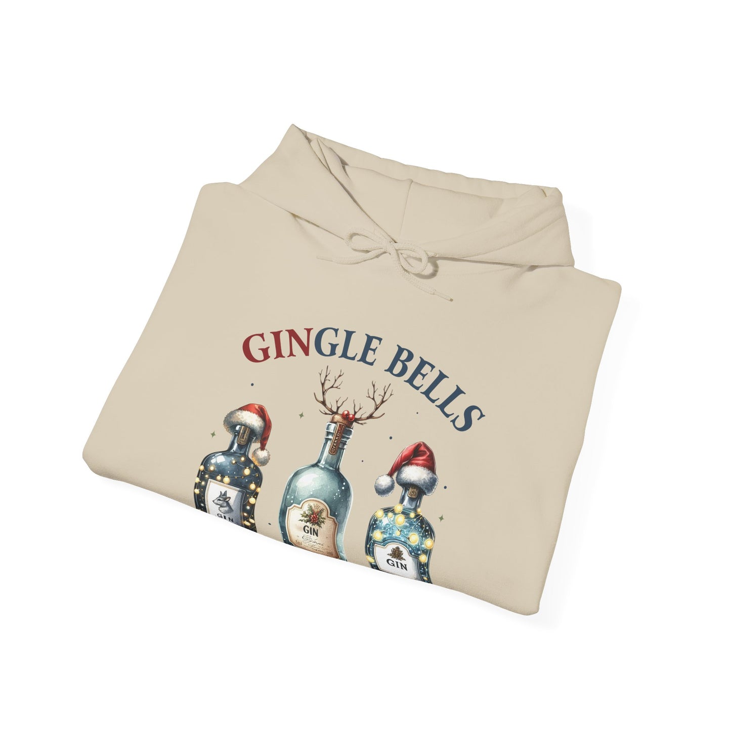Hoodie — "Gingle Bells" Festive Bottle Christmas Hooded Sweatshirt
